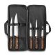 Trousse souple + 5 couteaux STYX manche Bois de Santal